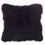 Medium Black Faux Fur Feather Fill Square Pillow Set