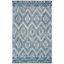 Handmade Tufted Geometric Blue Wool Area Rug 4' x 6'