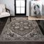 Cirali Green Navy Cream Washable Medallion Area Rug 4' x 6'