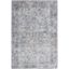 Light Grey/Blue 4' x 6' Floral Cotton Chenille Area Rug