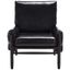 Oslo Black Faux Leather Barrel Accent Chair with Wood Frame