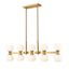 Gold and Opal Glass 10-Light Linear Chandelier