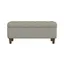 Gray Tufted Round Cocktail Storage Ottoman with Wood Legs