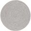 Handwoven Grey & Ivory Synthetic 3' Round Braided Rug