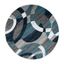 Blue and Gray Abstract Geometric 6'6" Round Rug