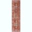 Red and Orange Floral Motif Bohemian Runner Rug