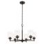 Bronze 6-Light Chandelier with Clear Seeded Glass Shades