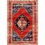 Vintage Red and Navy Rectangular Synthetic Area Rug