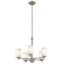 Mini 5-Light Chandelier in Brushed Nickel with Satin Etched Opal Glass