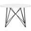 24" Transitional White Wood & Metal Round End Table