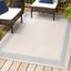 Lucia Cream and Blue Diamond Border Indoor/Outdoor Rug