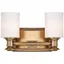 Harbour Point Liberty Gold 2-Light Bathroom Vanity with Opal Glass