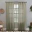 Celadon Green Sheer Linen Blend Rod Pocket Curtain Panel