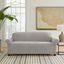 Light Gray Stretch Velvet Sofa Slipcover with Elastic Bottom