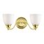 Polished Brass Outdoor Dimmable 2-Light Vanity with Opal Glass