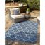 Navy Blue Trellis 9' x 12' Synthetic Outdoor Rug