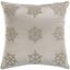 Beige and Silver Snowflake Christmas Pillow