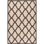 Cream and Brown Geometric Flat Woven 4' x 6' Area Rug