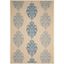 Blue Medallion Rectangular Easy Care Indoor/Outdoor Rug