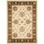 Ivory and Brown Floral Motif Hand-Knotted Area Rug