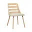 Natural Wood Cream Fabric Upholstered Ladderback Side Chair