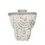 White 2-Tier Draped Wood Bead Semi-Flush Mount Ceiling Light