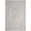 Elegant Floral Light Grey & Cream Cotton-Blend 6' x 9' Rug