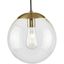 Atwell 1-Light Clear Glass Globe Pendant with Brushed Bronze Finish