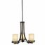 Olde Bronze Mini Chandelier with Light Umber Glass