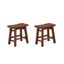 Set of 2 Rustic Chestnut Wire-Brushed Saddle Stools, 18" Height