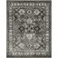 Elegant Gray & Black Floral Synthetic 9' x 12' Area Rug