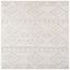 Ivory/Beige 5' Square Hand-knotted Geometric Shag Rug