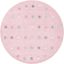 Light Pink Polka Dot Round Wool Kids Rug