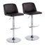 Toriano 22" Black Adjustable Swivel Metal Barstools, Set of 2