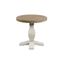 Casual Farmhouse Baluster Round End Table in Reclaimed Natural & White