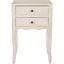 Beige Transitional Solid Poplar Rectangular End Table with Storage