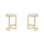 Set of 2 Sleek White and Brass Metal Barstools 17"x29"