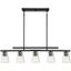 Calhoun Matte Black 40" Linear Chandelier with Glass Shades