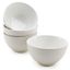 White Fluted Ceramic Cereal and Soup Bowls Set of 4