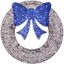 60in Silver and Blue LED Outdoor Christmas Wreath with Bow