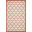 Ivory & Orange Geometric Easy-Care Synthetic Area Rug