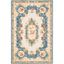 Handmade Cream and Blue Floral Wool Area Rug