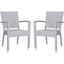 Kelda Gray Wicker Stacking Arm Chairs Set of 2