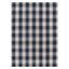 Navy and Ivory Wool Plaid Rectangular Area Rug