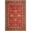 Hand-knotted Red Synthetic Round Easy Care Rug 6'7" x 9'2"