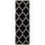 Ivory and Black Geometric Wool Handmade Runner Rug