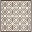 Ivory & Brown Geometric 7' Square Synthetic Easy-Care Area Rug