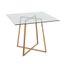 36" Natural Wood and Glass Square Dining Table