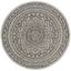 Gray Round Synthetic Non-Slip Indoor/Outdoor Area Rug