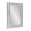 Deely 34.4" Rustic White Wooden Frame Wall Mirror with Galvanized Metal